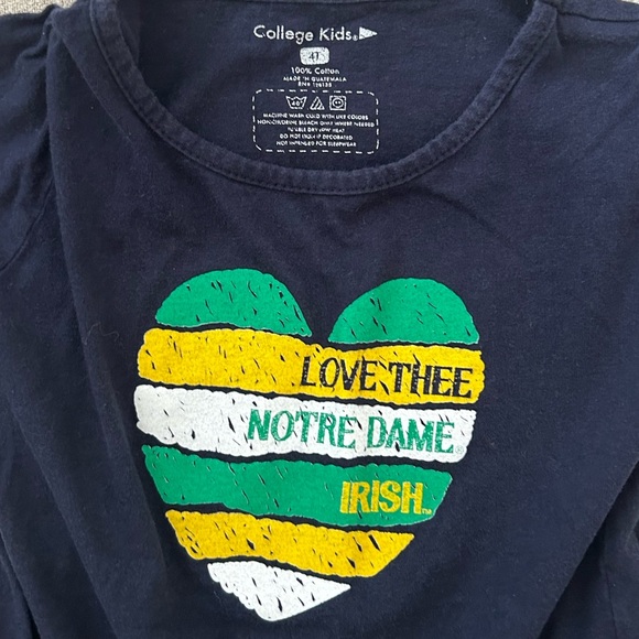 College Kids Girls Notre Dame Tee Size 4T - Picture 2 of 3